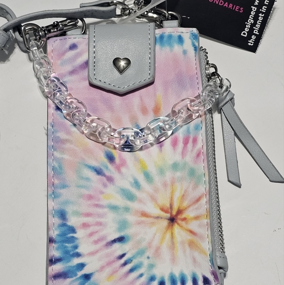 No Boundries Women's Phone Crossbody Bag Multi Tie-Dye Long Strap NWT - Picture 5 of 10
